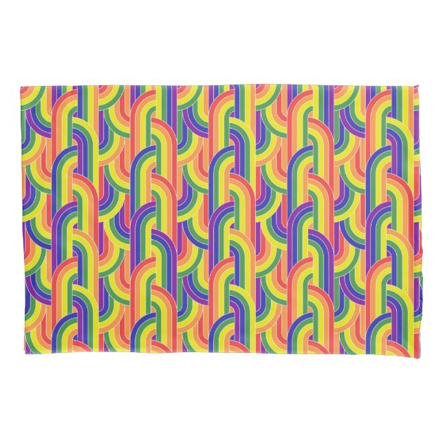 Modern Rainbow Pattern Pillowcase (Front-Left)