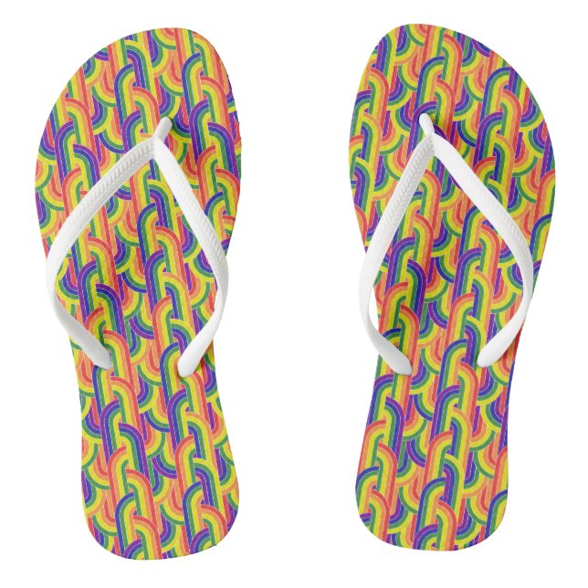 Modern Rainbow Pattern Thongs (Footbed)