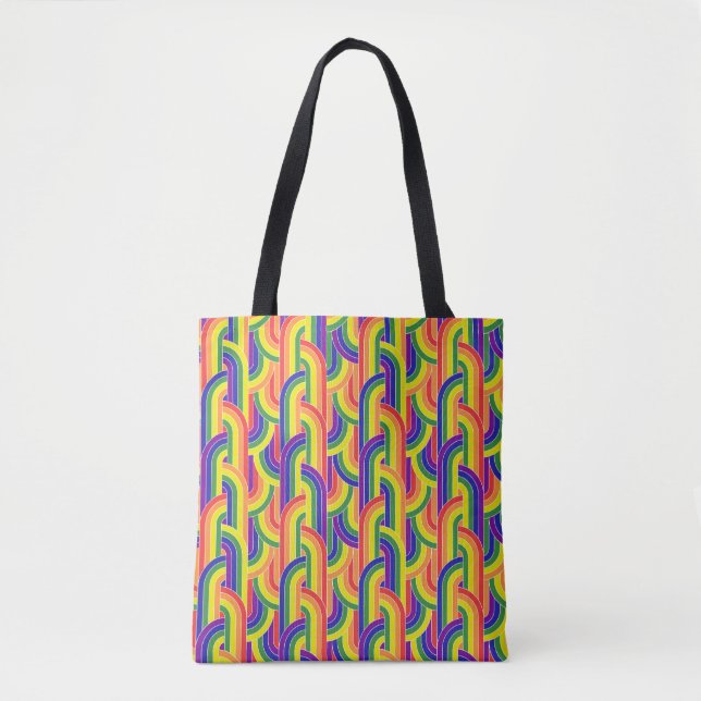 Modern Rainbow Pattern Tote Bag (Front)