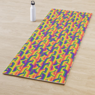 Modern Rainbow Pattern Yoga Mat
