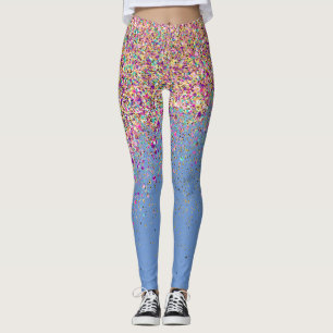 Modern Rainbow periwinkle Glitter Sparkles Gift Leggings