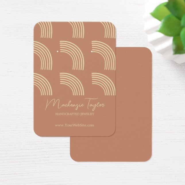 Modern Rainbow Personalised Earring Display Card (Desk)