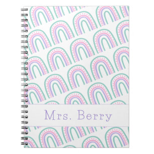 Modern Rainbow Personalised Teacher Notebook
