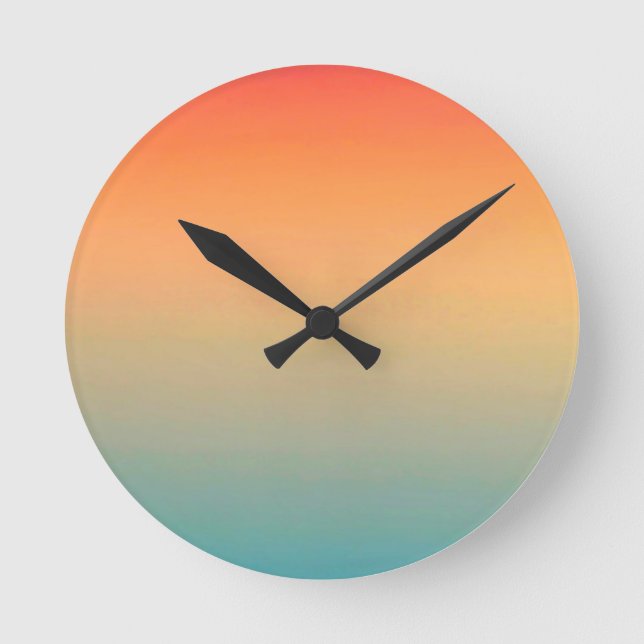 Modern Rainbow Sky Multicolored Clock Medium Size (Front)