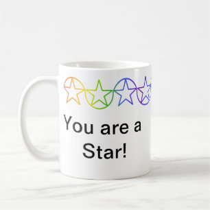 Modern Rainbow Star Personalised Mug