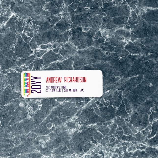Modern rainbow stripe return address label (Creator Uploaded)