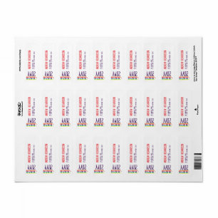 Modern rainbow stripe return address label