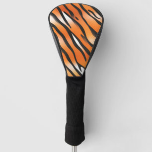 Modern Rainbow Striped tiger skins Print feline Golf Head Cover