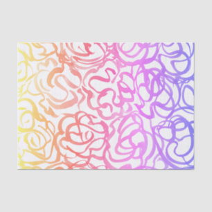 Modern Rainbow Swirls Abstract Watercolor Design Tissue Paper