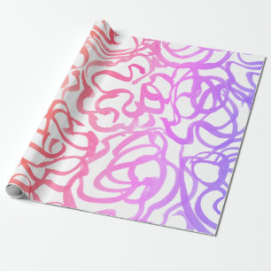 Modern Rainbow Swirls Abstract Watercolor Design Wrapping Paper