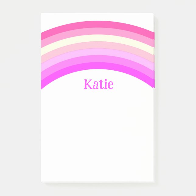 Modern rainbow woke custom personalised post-it notes (Front)