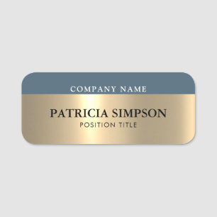 Modern Raleigh Blue And Gold: Balance And Harmony Name Tag