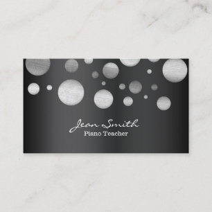Modern Random Dots Piano Teacher Business Card
