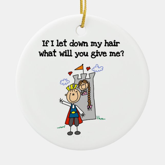 Modern Rapunzel Ceramic Ornament (Front)