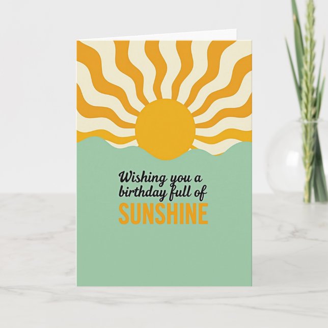 Modern Rays Birthday Card (Front)