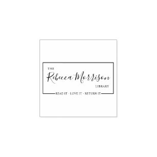 Modern Read It Love It Return It Custom Library Rubber Stamp