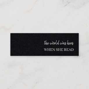 Modern Reading Quote Minimal Elegant Bookmark Mini Business Card