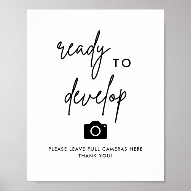Modern Ready To Develop Disposable Camera Wedding  Poster (Front)