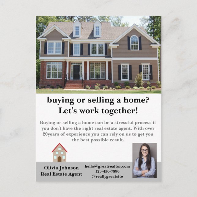 Modern Real Estate Agent Custom Postcard (Front)