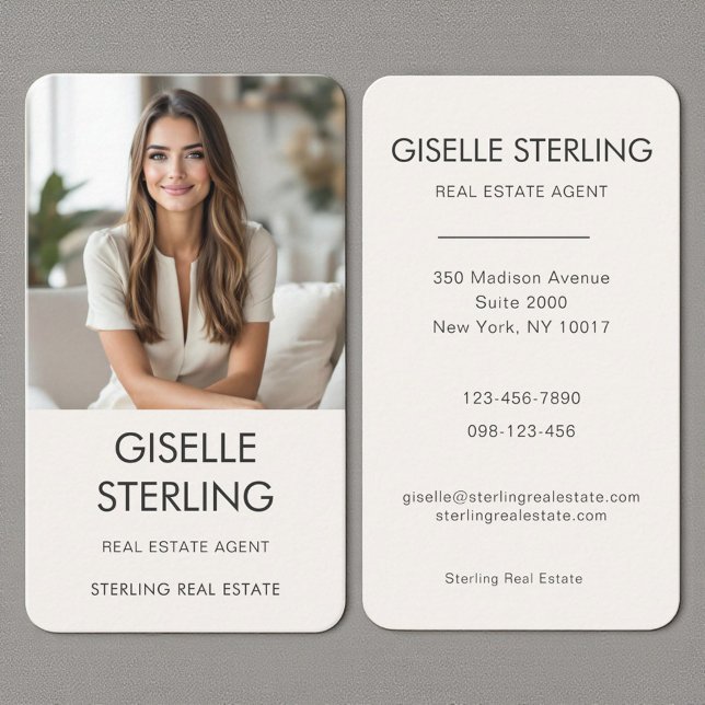 Modern Real Estate Agent Photo Business Card (Creator Uploaded)
