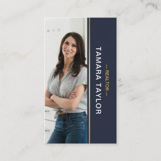 Modern Real Estate Agent | Photo Layout Vertical B Business Card