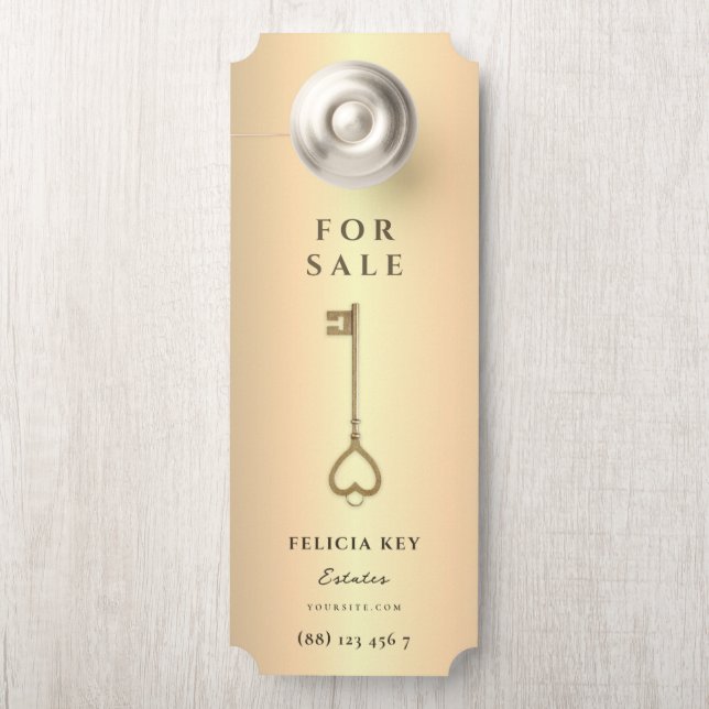 Modern Real Estate Agent QR Front Door Hanger (On Knob)