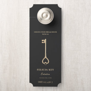 Modern Real Estate Agent QR Front Door Hanger