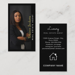 Modern Real Estate Agent Realtor Add Photo  Business Card