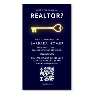 Modern Real Estate Agent Realtor Appointment Magnetic Business Card