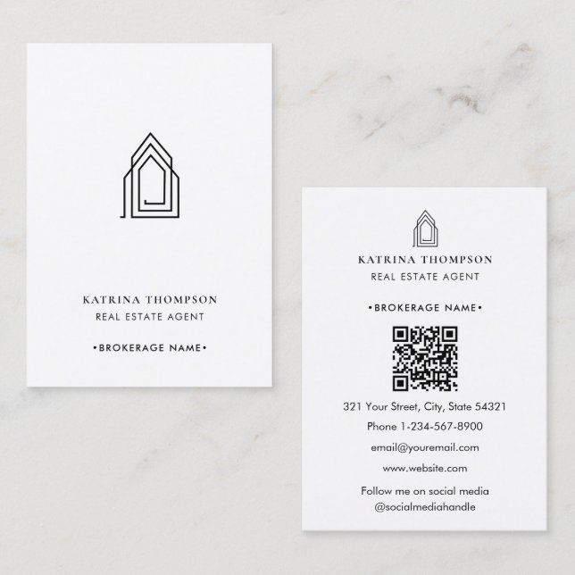 Modern Real Estate Agent Realtor Logo Business Card (Front/Back)