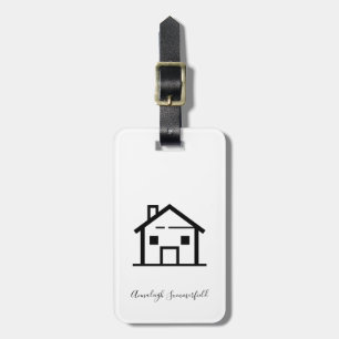 Modern Real Estate Agent White Personalised Luggage Tag