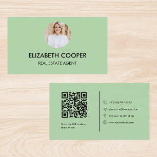 Modern Real Estate Agent with QR Code Business Card