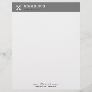 modern real estate black white business custom letterhead
