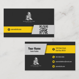 Modern Real Estate Business Card with QR Code