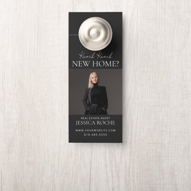 Modern Real Estate Door Hanger | Hello Neighbour (On Knob)
