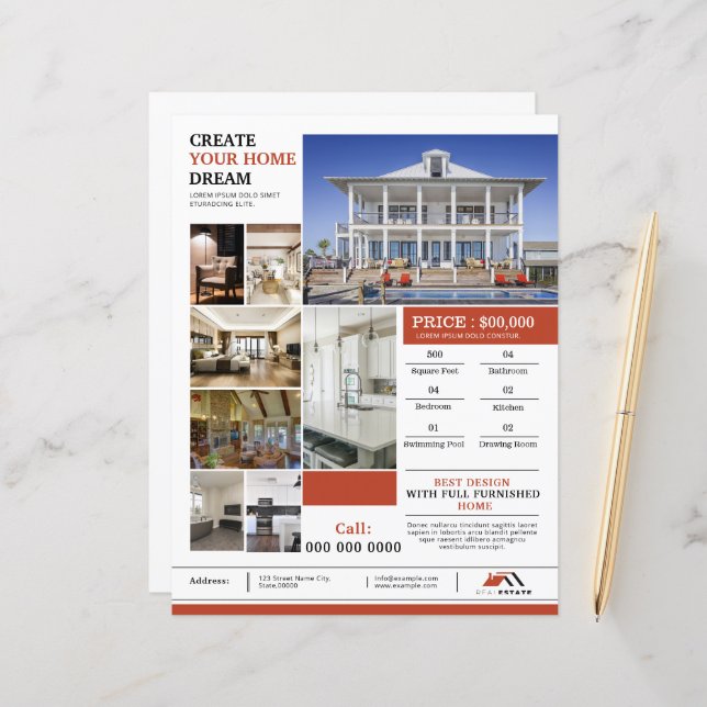 Modern Real Estate Flyer Template (Front/Back In Situ)