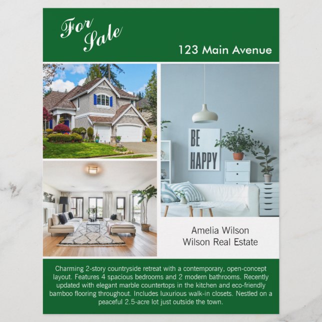 Modern Real Estate Listing 2 Sided Flyer (Front)