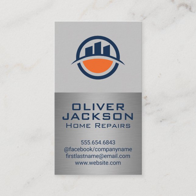 Modern Real Estate Logo Business Card (Front)