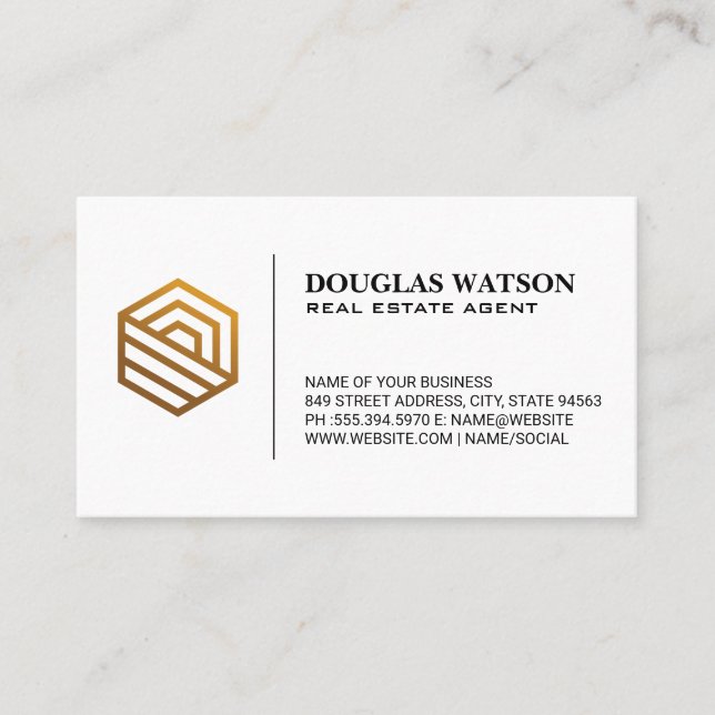 Modern Real Estate Logo Business Card (Front)