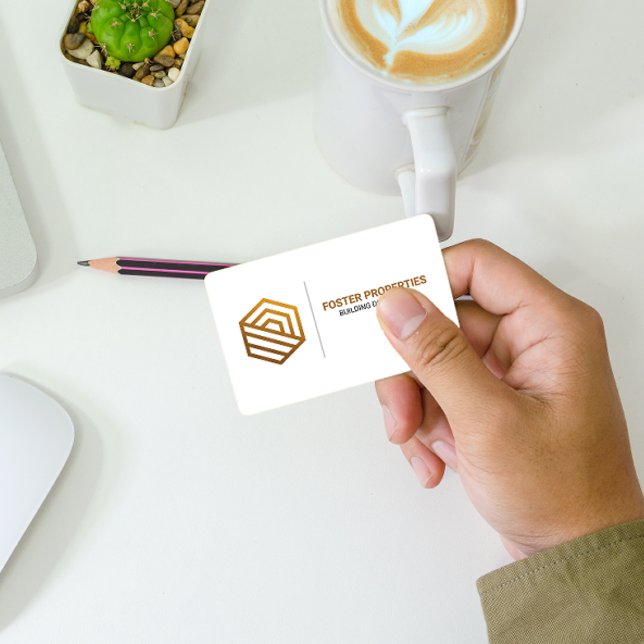 Modern Real Estate Logo Design Gold Business Card (Creator Uploaded)