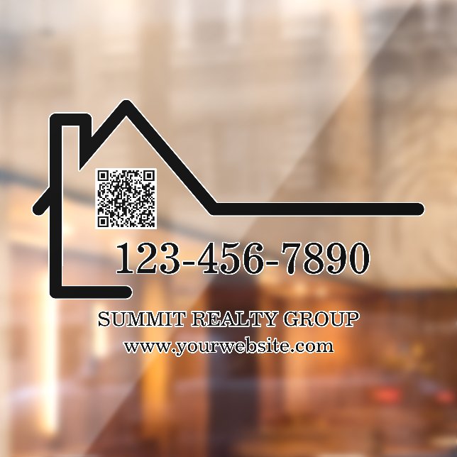 Modern Real Estate Marketing QR Code Window Cling (Sheet 2)