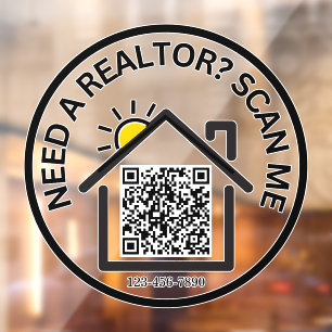 Modern Real Estate Marketing QR Code Window Cling
