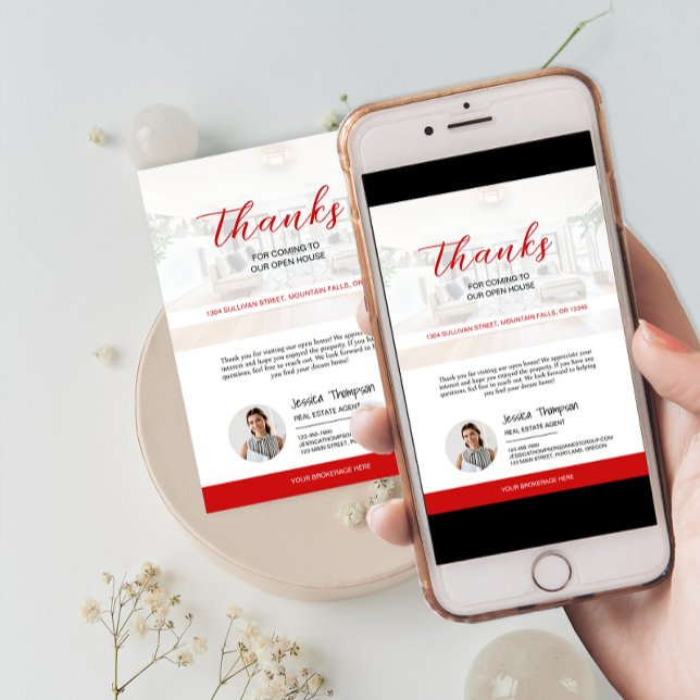 Modern Real Estate Open House Thank You Card (Modern Real Estate Open House Thank You Card)