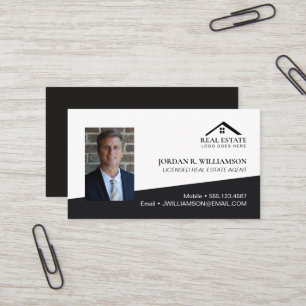 Modern Real Estate Photo Business Card Realtor