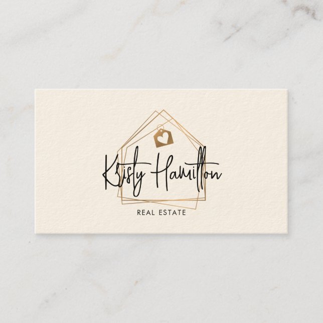 modern real estate professional add photo QR code Business Card (Front)