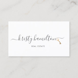 modern real estate professional house realtor key business card