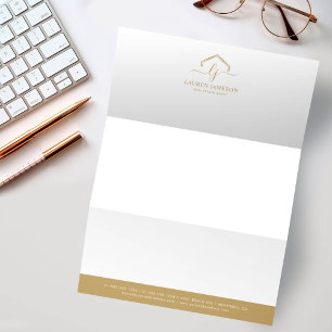 Modern Real Estate Promotional Realtor Logo Custom Letterhead