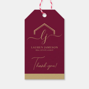 Modern Real Estate Promotional Realtor Logo Gift Tags