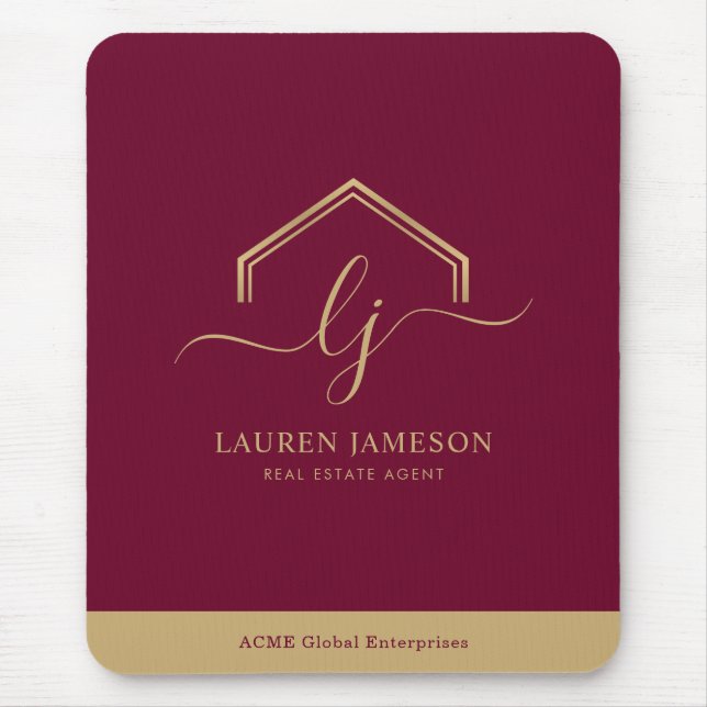 Modern Real Estate Promotional Realtor Logo Mouse Pad (Front)