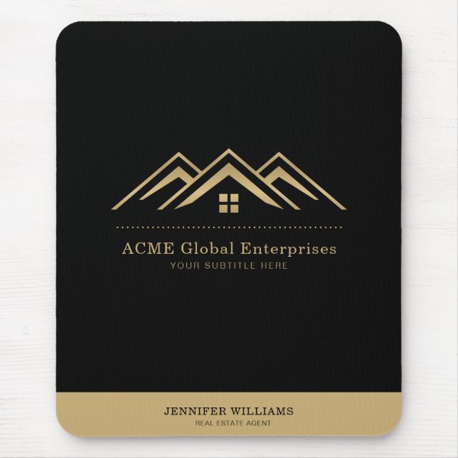 Modern Real Estate Promotional Realtor Logo Mouse Pad (Front)